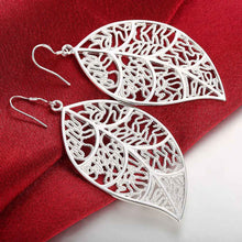 silver earing Leaf drop oorbellen wedding jewelry 273 ELY