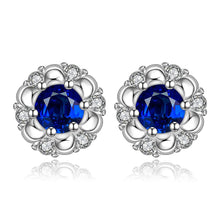 silver earings Red Stone stud cuff wedding jewelry 2 ELY