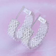 silver earrings Weaved Web stud brincos floating charms ELY