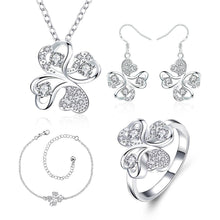 silver jewelry sets Quatrefoil Necklace+Earrings +Anklet+ R african jewelry set sport 43 ELY