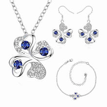 silver jewelry sets Quatrefoil Necklace+Earrings +Anklet+ R african jewelry set sport 43 ELY
