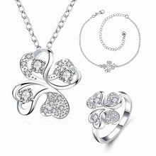 silver jewelry sets Quatrefoil Necklace+Earrings +Anklet+ R african jewelry set sport 43 ELY