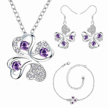 silver jewelry sets Quatrefoil Necklace+Earrings +Anklet+ R african jewelry set sport 43 ELY