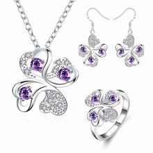 silver jewelry sets Quatrefoil Necklace+Earrings +Anklet+ R african jewelry set sport 43 ELY