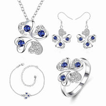silver jewelry sets Quatrefoil Necklace+Earrings +Anklet+ R african jewelry set sport 43 ELY