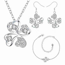 silver jewelry sets Quatrefoil Necklace+Earrings +Anklet+ R african jewelry set sport 43 ELY