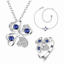 silver jewelry sets Quatrefoil Necklace+Earrings +Anklet+ R african jewelry set sport 43 ELY