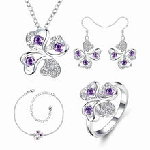silver jewelry sets Quatrefoil Necklace+Earrings +Anklet+ R african jewelry set sport 43 ELY
