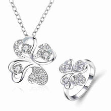 silver jewelry sets Quatrefoil Necklace+Earrings +Anklet+ R african jewelry set sport 43 ELY