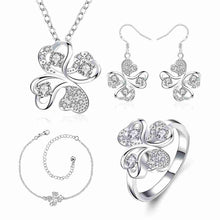 silver jewelry sets Quatrefoil Necklace+Earrings +Anklet+ R african jewelry set sport 43 ELY