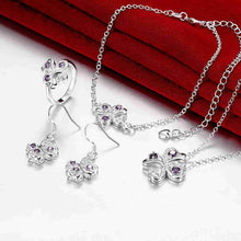 silver jewelry sets Quatrefoil Necklace+Earrings +Anklet+ R african jewelry set sport 43 ELY