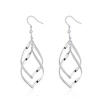 silver plated earring Double Plantain drop brinco Hand Madeball 168 ELY