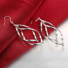 silver plated earring Double Plantain drop brinco Hand Madeball 168 ELY