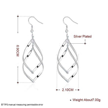 silver plated earring Double Plantain drop brinco Hand Madeball 168 ELY