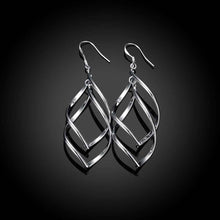 silver plated earring Double Plantain drop brinco Hand Madeball 168 ELY