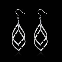 silver plated earring Double Plantain drop brinco Hand Madeball 168 ELY