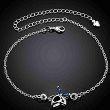 silver plated jewelry ankle bracelet Flower in full bloom leg jewelry ruby jewelry ELY
