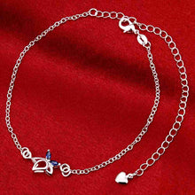 silver plated jewelry ankle bracelet Flower in full bloom leg jewelry ruby jewelry ELY