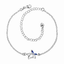 silver plated jewelry ankle bracelet Flower in full bloom leg jewelry ruby jewelry ELY