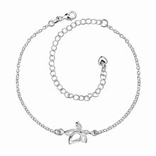 silver plated jewelry ankle bracelet Flower in full bloom leg jewelry ruby jewelry ELY