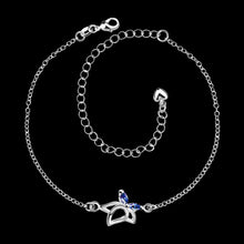 silver plated jewelry ankle bracelet Flower in full bloom leg jewelry ruby jewelry ELY