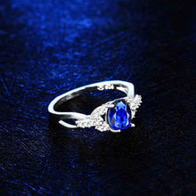 silver-plated ring Blue magic anillos bear Gift for her ELY