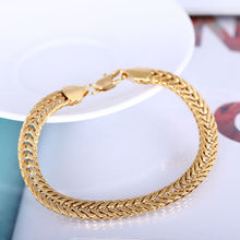 Mens Thick Solid Color 18K Gold Plated Chain Bracelets M3AO ELY