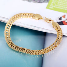 Mens Thick Solid Color 18K Gold Plated Chain Bracelets M3AO ELY