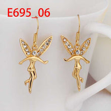Luxurio 18K Gold Plating earrings yellow angel wing drop earrings brinco sport 145 ELY