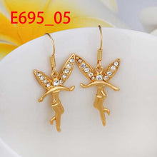Luxurio 18K Gold Plating earrings yellow angel wing drop earrings brinco sport 145 ELY