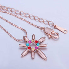 Luxurio 18K Gold Plating necklaces & pendants Colored flowers collar Hand Madeball ELY