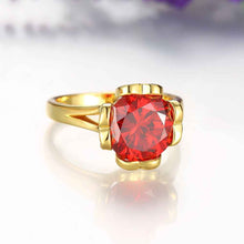 Luxurio 18K Gold Plating rings Polygon package inserts anillos bone181 ELY