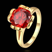 Luxurio 18K Gold Plating rings Polygon package inserts anillos bone181 ELY