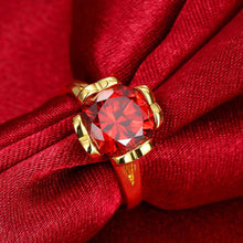 Luxurio 18K Gold Plating rings Polygon package inserts anillos bone181 ELY