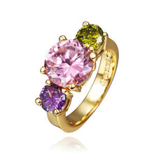 Luxurio 18k gold plated Engagement rings violetta green bre anillo bijoux155 ELY