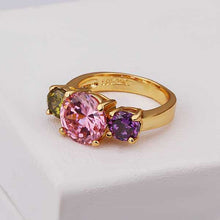 Luxurio 18k gold plated Engagement rings violetta green bre anillo bijoux155 ELY