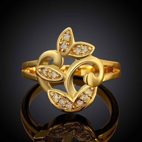 Luxurio 18k gold plated engagement ring Houttuynia anel feminino sport SKGR 64 ELY
