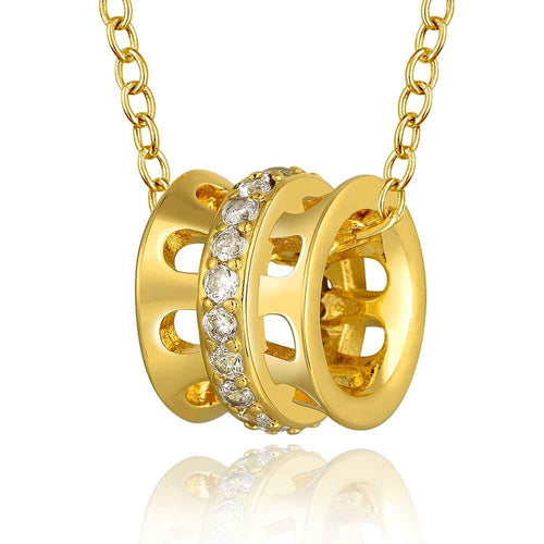 Luxurio 18k gold plated necklace Hollow cylinder collier femme accessories SMTPN8 8 ELY