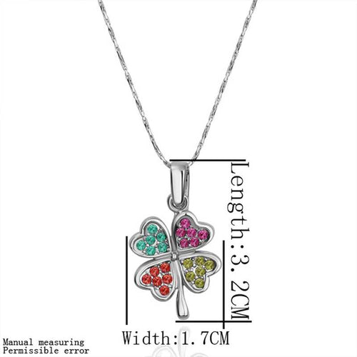 Luxurio 18k gold plated necklace men silver Clover collar bone ELY