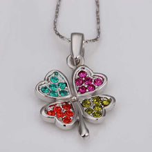 Luxurio 18k gold plated necklace men silver Clover collar bone ELY