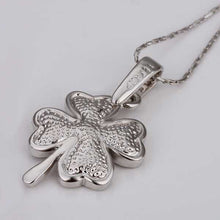 Luxurio 18k gold plated necklace men silver Clover collar bone ELY