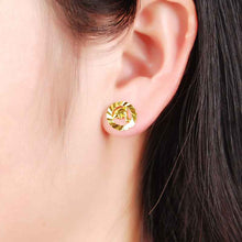 Luxurio 24k gold plated earings jewelry Swan stud brinco horloge YHDE 8 ELY