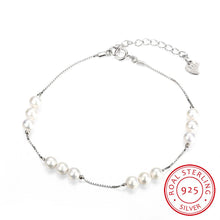 Luxurio 925 silver charm bracelet 4 rows of beads pulseira bone STVH 12 ELY