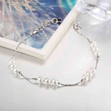 Luxurio 925 silver charm bracelet 4 rows of beads pulseira bone STVH 12 ELY