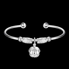 Luxurio 925 silver jewelry friendship bangle Hanging Crown women bracelet love HBB 8 ELY