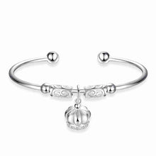 Luxurio 925 silver jewelry friendship bangle Hanging Crown women bracelet love HBB 8 ELY
