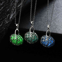 Luxurio Glowing in the dark necklaces & pendants Hollow stone lock collier joyas LUYN 47 ELY