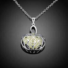 Luxurio Glowing in the dark necklaces & pendants Hollow stone lock collier joyas LUYN 47 ELY