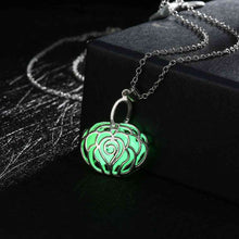 Luxurio Glowing in the dark necklaces & pendants Hollow stone lock collier joyas LUYN 47 ELY