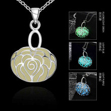 Luxurio Glowing in the dark necklaces & pendants Hollow stone lock collier joyas LUYN 47 ELY